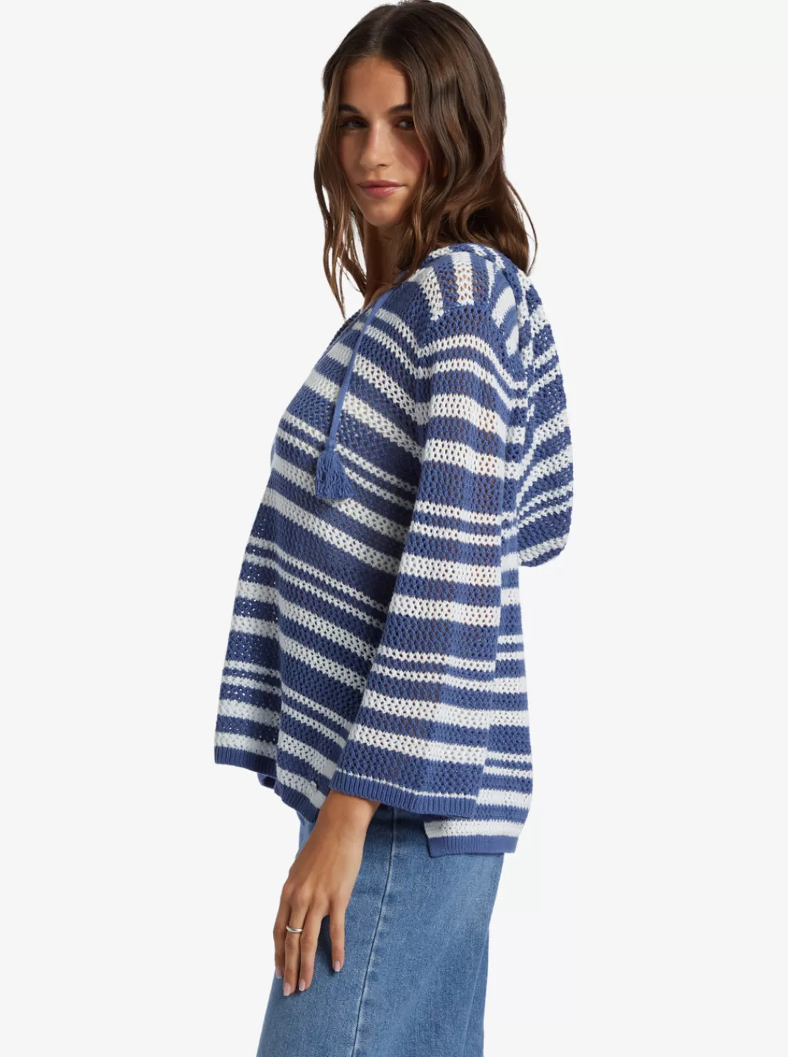 After Beach Break Stripe V-Neck Sweater-ROXY Best Sale