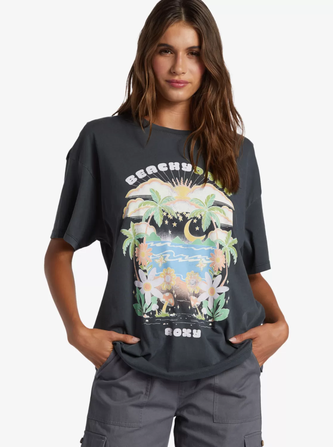 Beachy Days Oversized Boyfriend T-Shirt-ROXY Shop