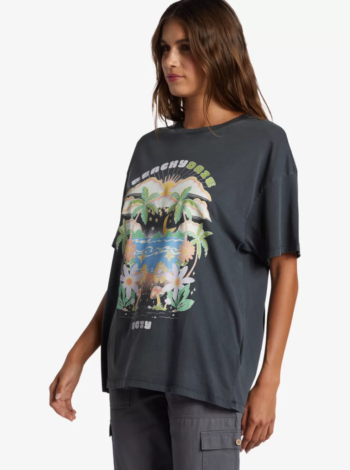 Beachy Days Oversized Boyfriend T-Shirt-ROXY Shop