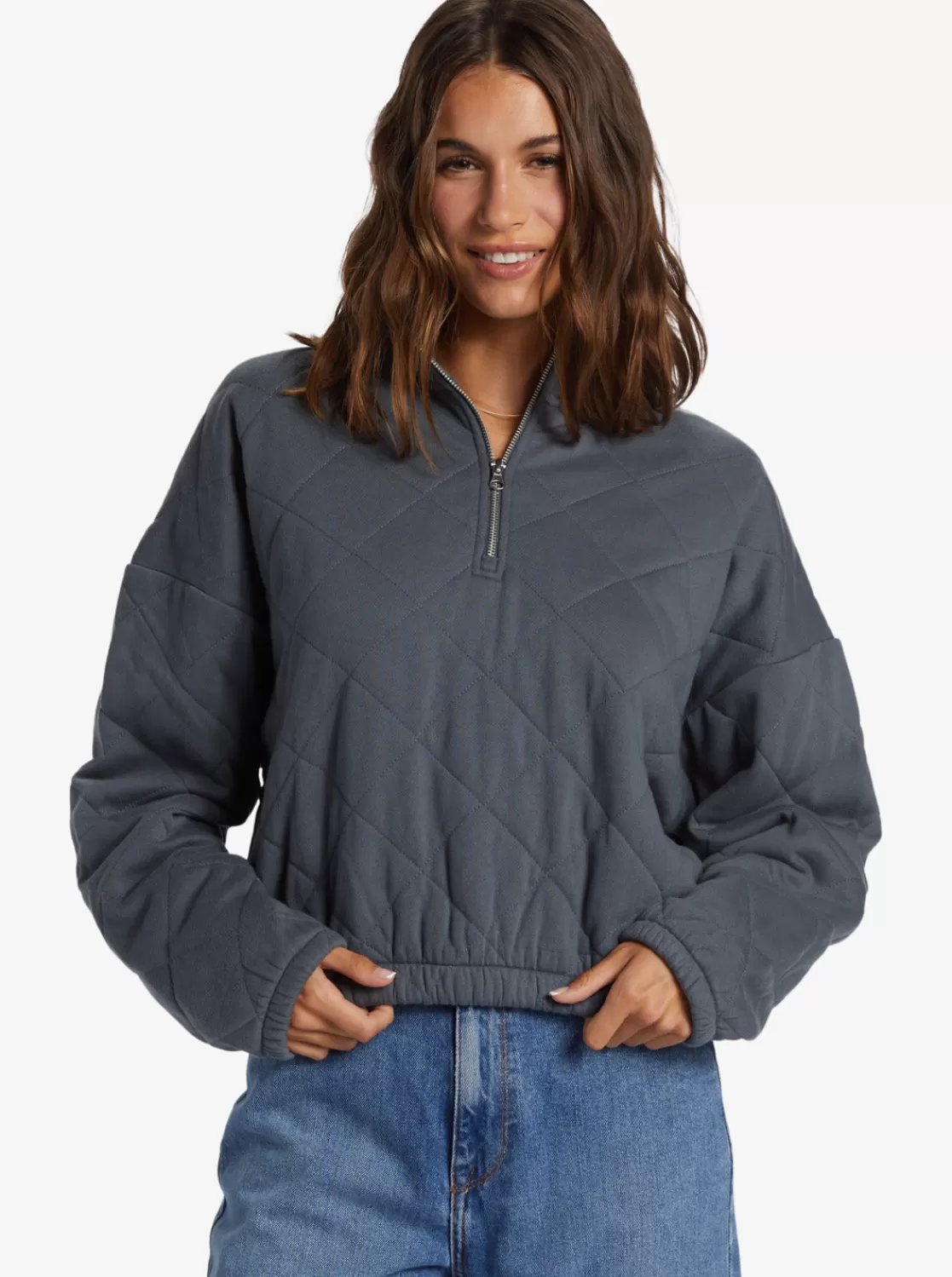 Bonfire Babe Quilted Fleece Half-Zip Sweatshirt-ROXY Best Sale