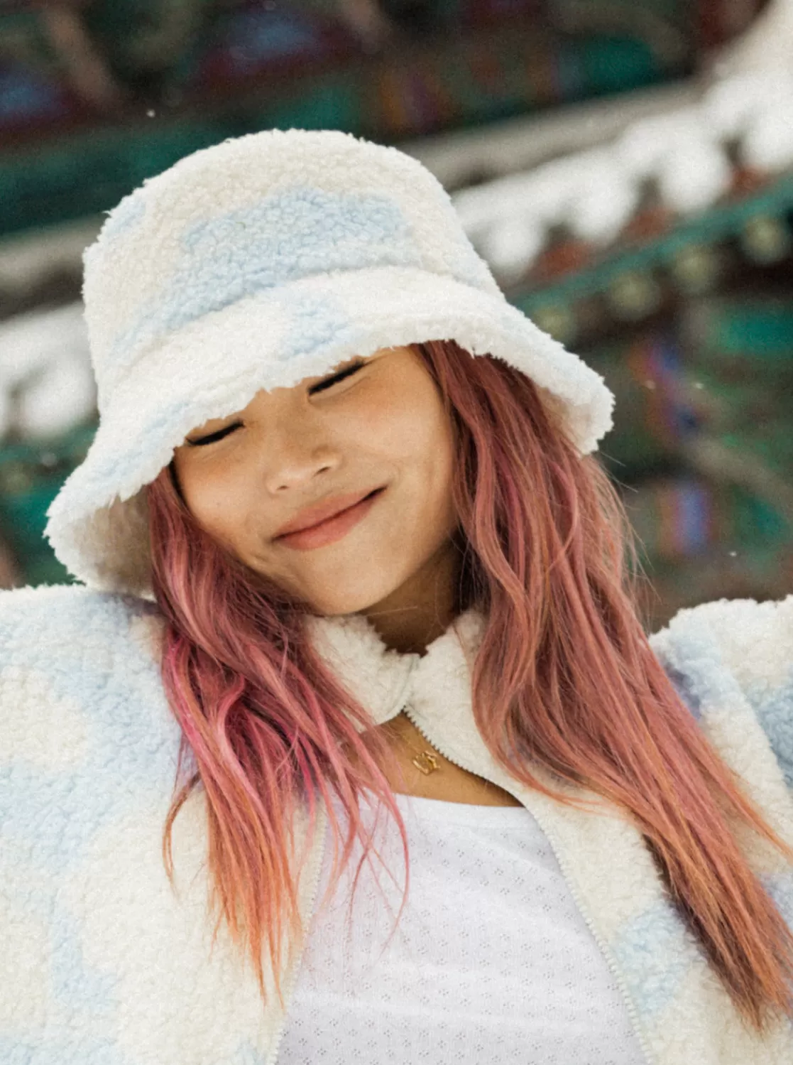 Chloe Kim Sherpa Bucket Sun Hat-ROXY Hot