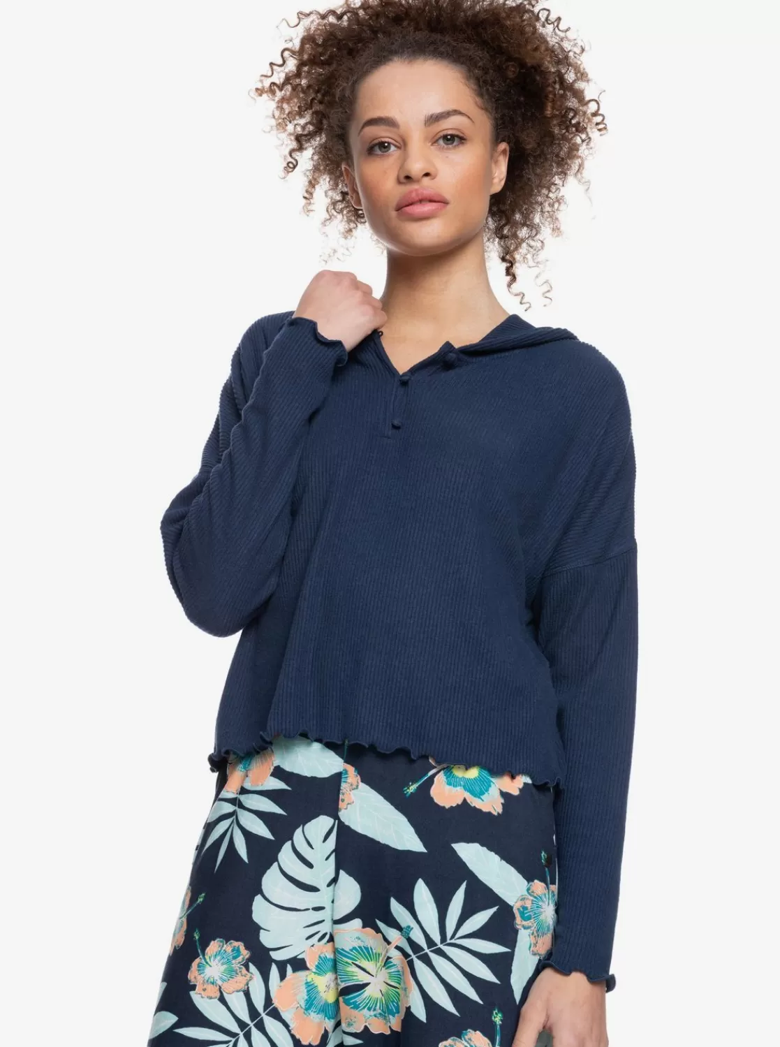 Cozy Day Long Sleeve Rib Knit Top-ROXY Cheap