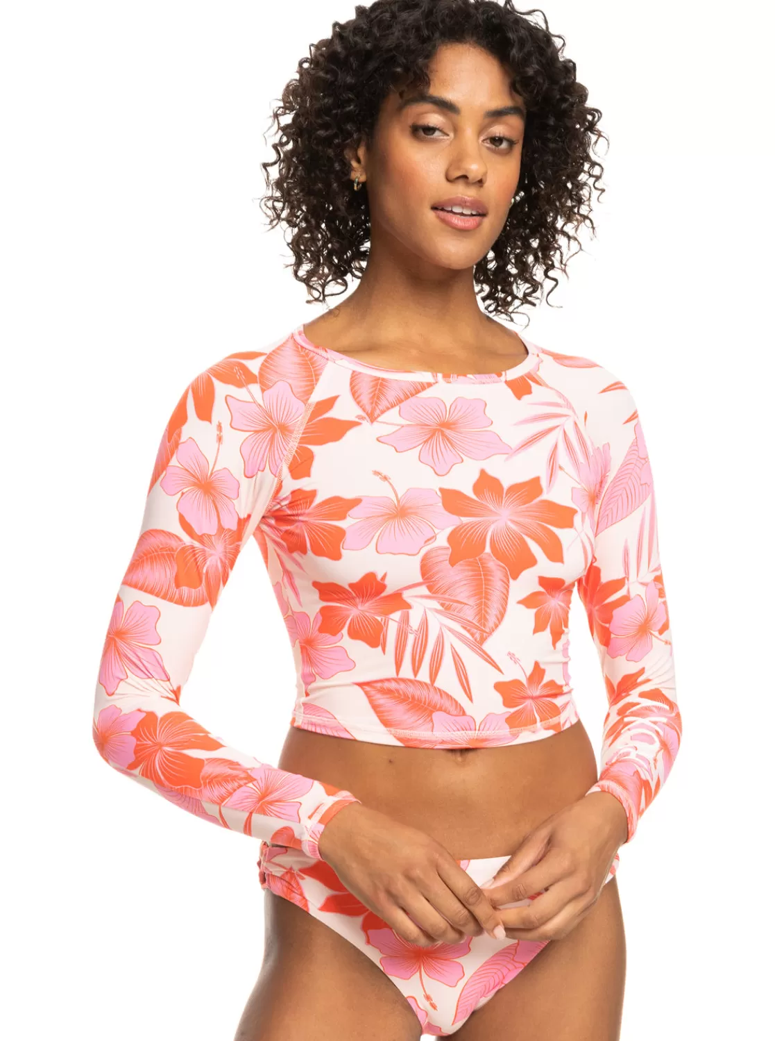 Crop Top Cropped Long Sleeve Rashguard-ROXY Outlet