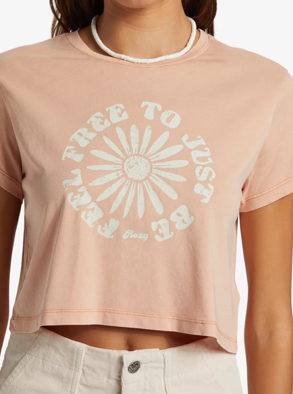 Feel Free Cropped T-Shirt-ROXY Sale