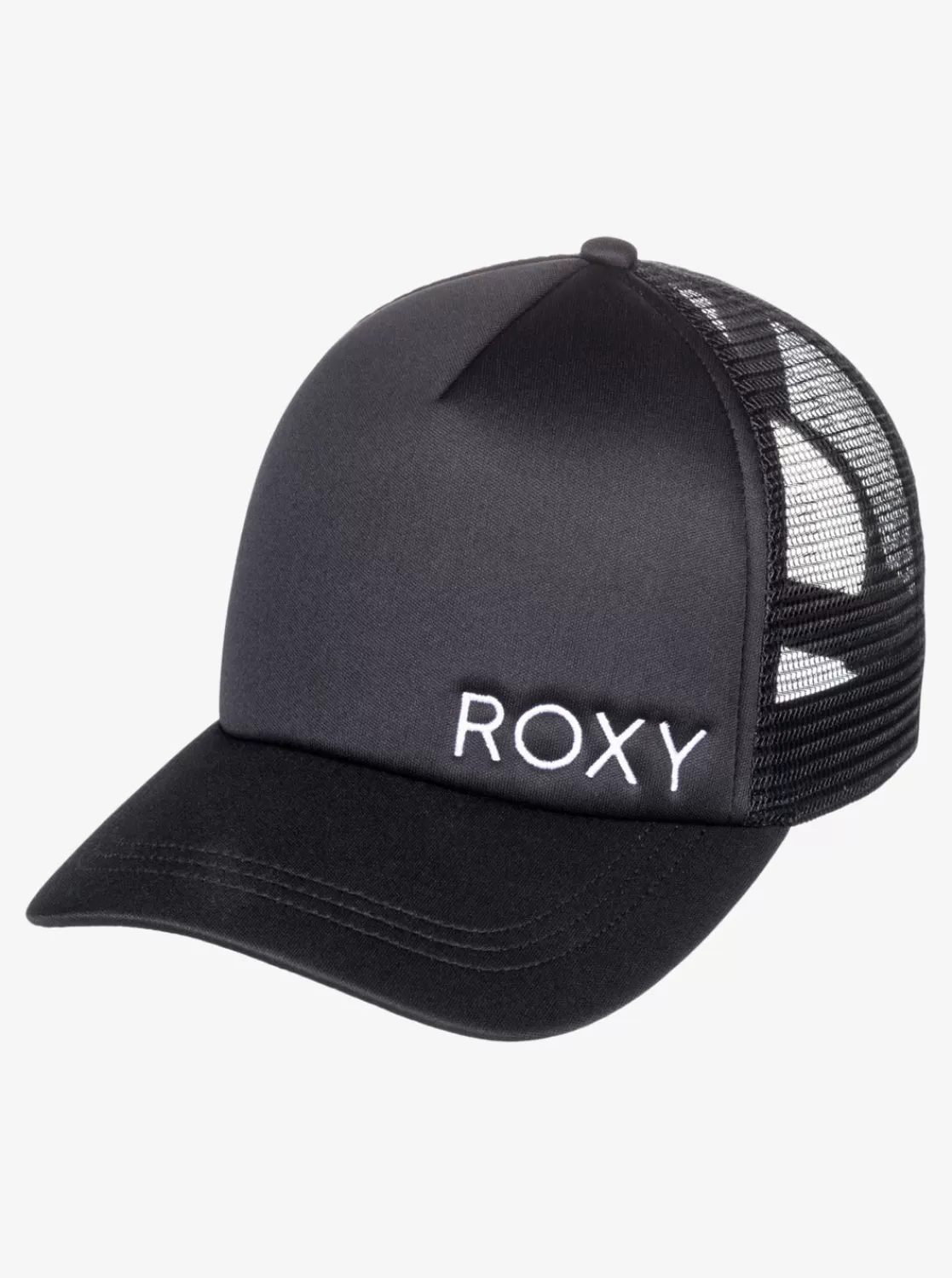 Finishline 2 Black Trucker Hat-ROXY New