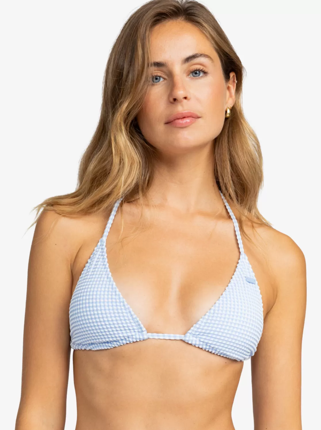 Gingham Tiki Triangle Bikini Top-ROXY Fashion