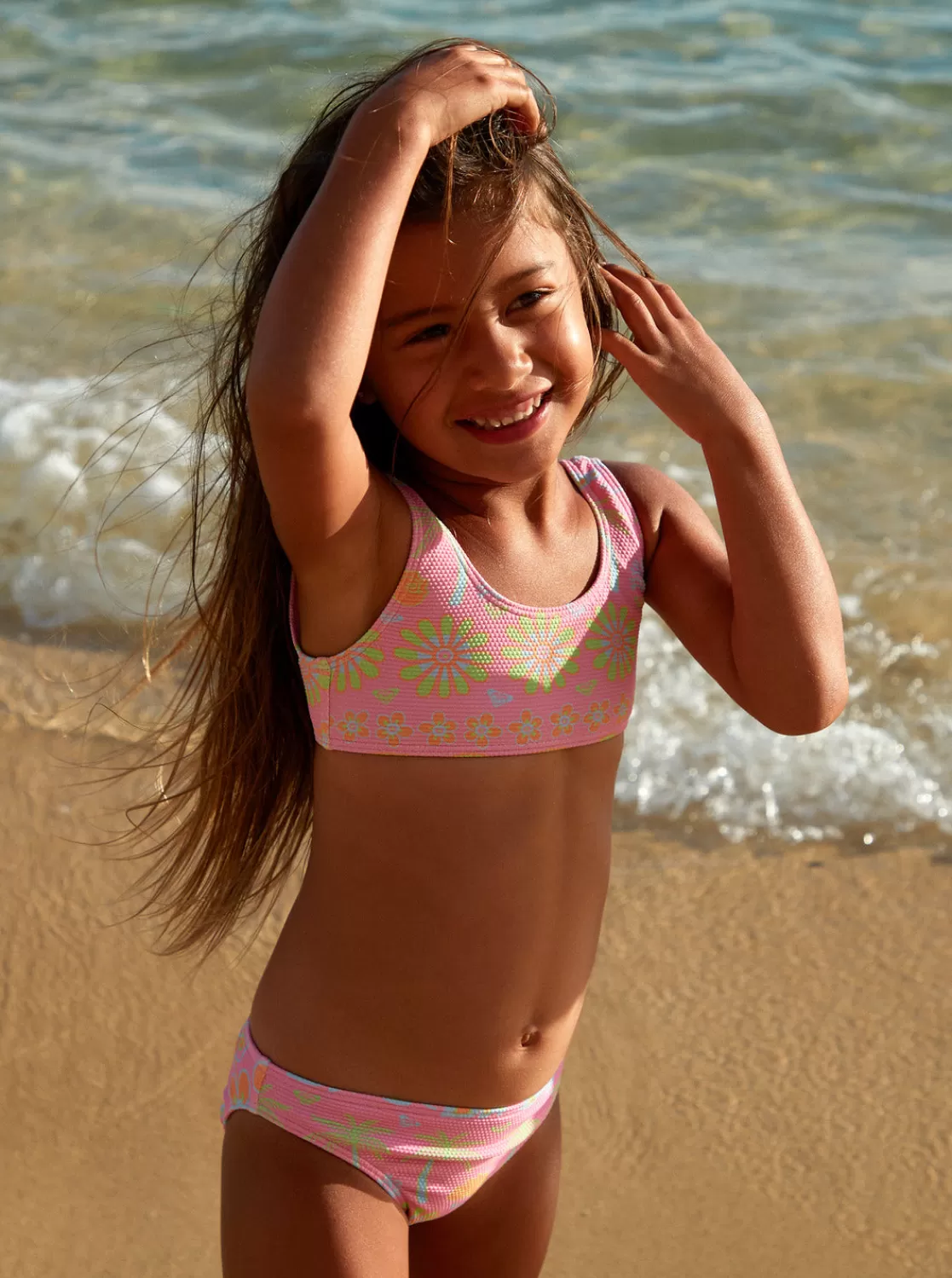 Girls 2-7 Beach Day Together Two Piece Bralette Bikini Set-ROXY Discount