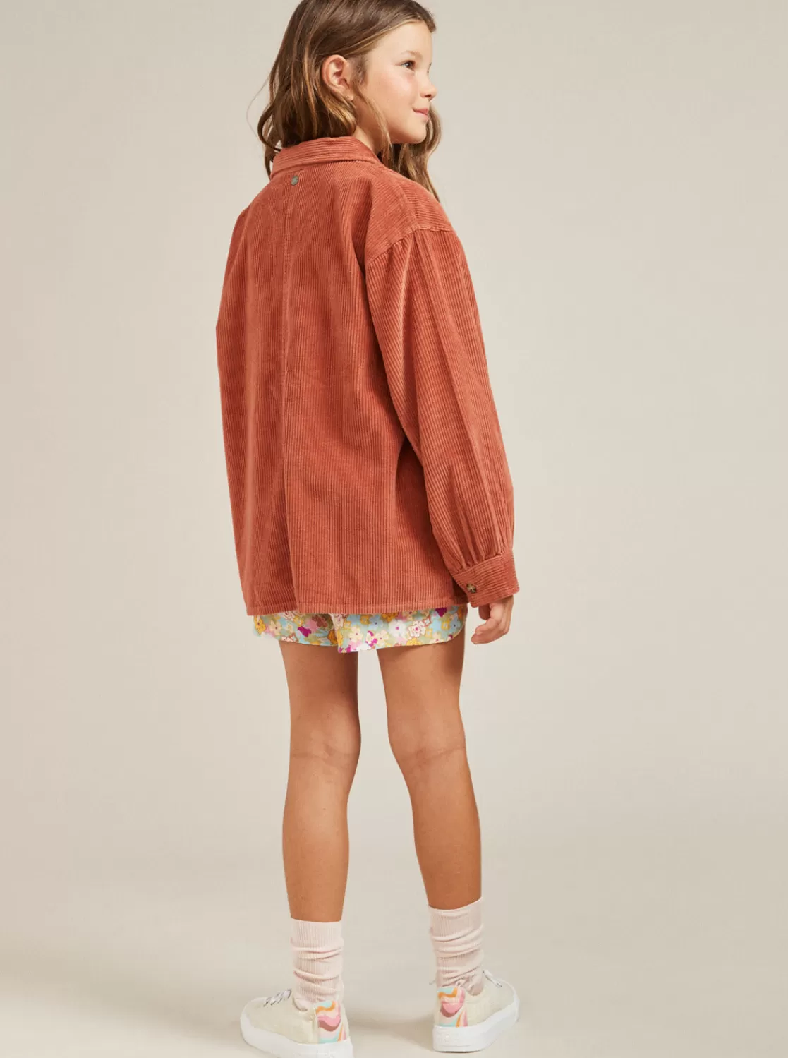 Girls' 4-16 Something Beautiful Solid Oversized Corduroy Shirt-ROXY Online