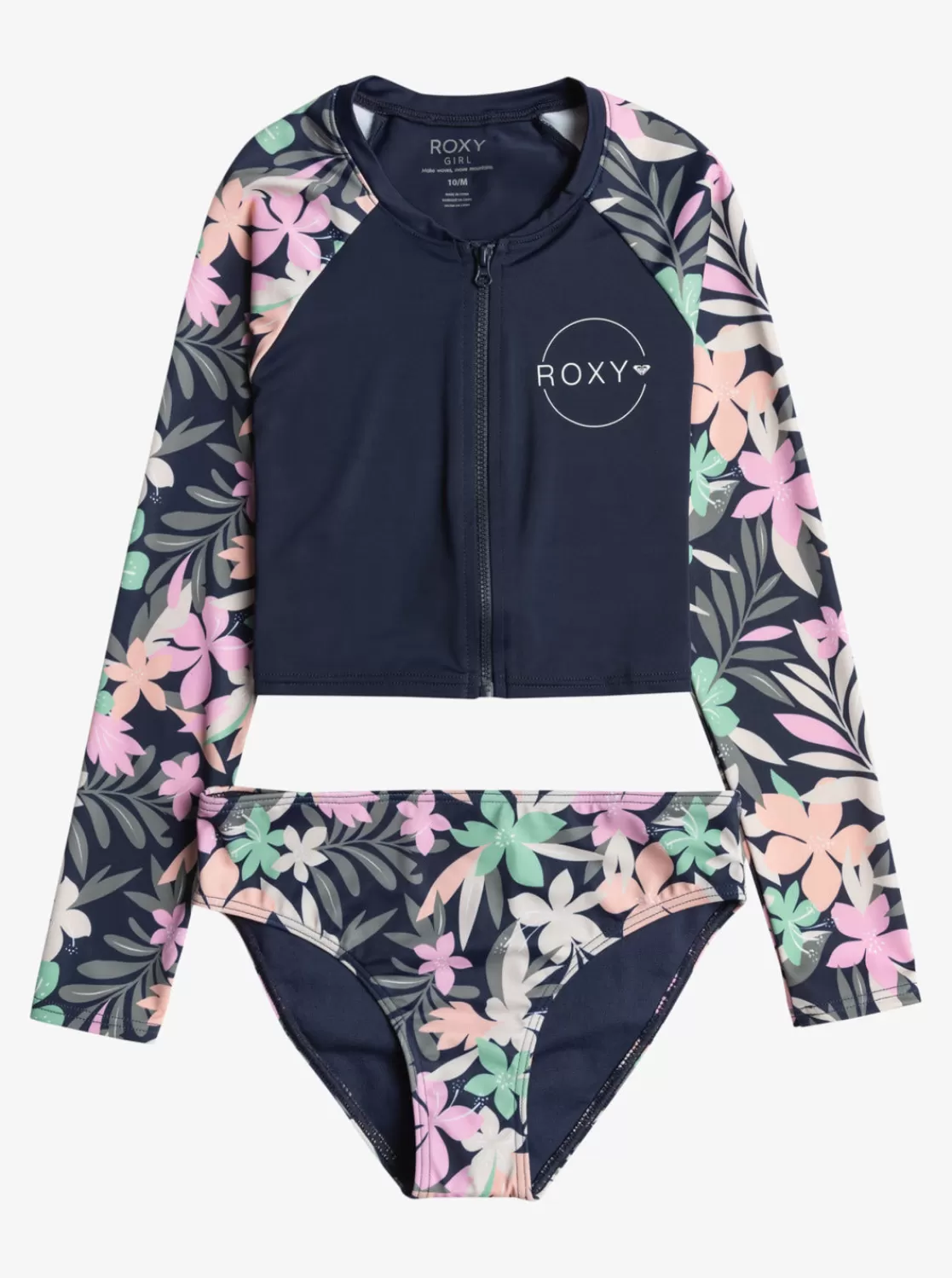 Girls 7-16 Ilacabo Active Long-Sleeve Zip-Front Rashguard Set-ROXY Online