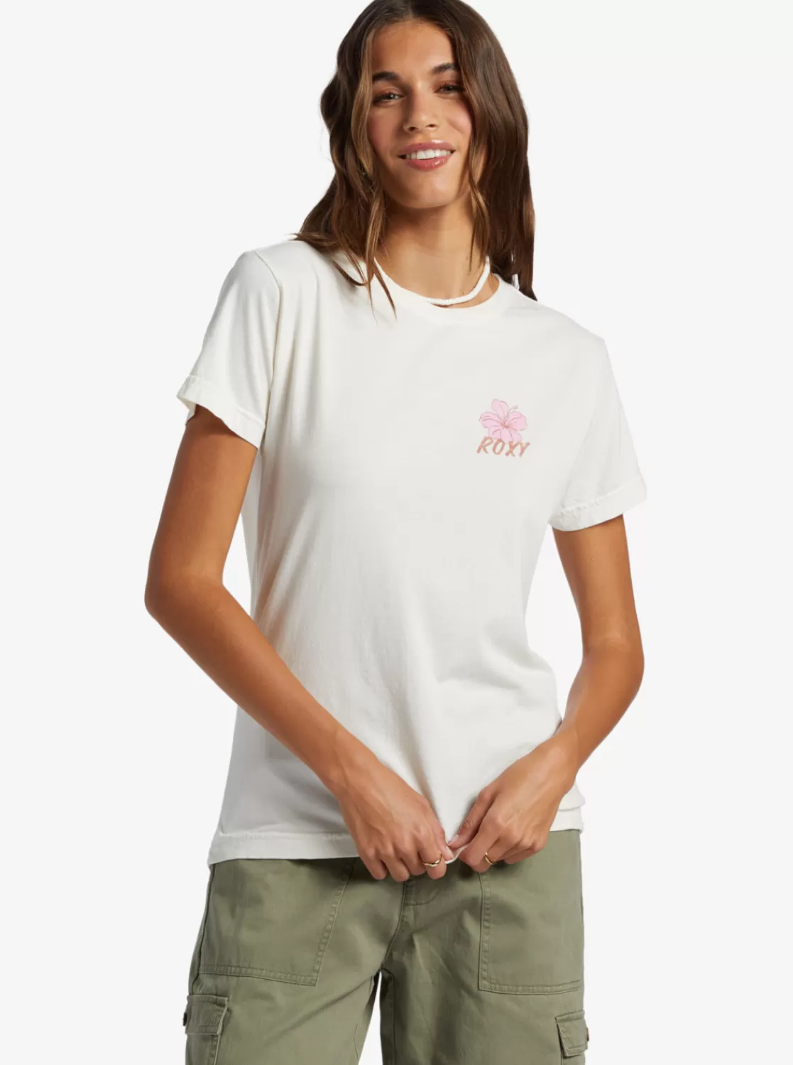 Hibiscus Paradise Boyfriend T-Shirt-ROXY Sale