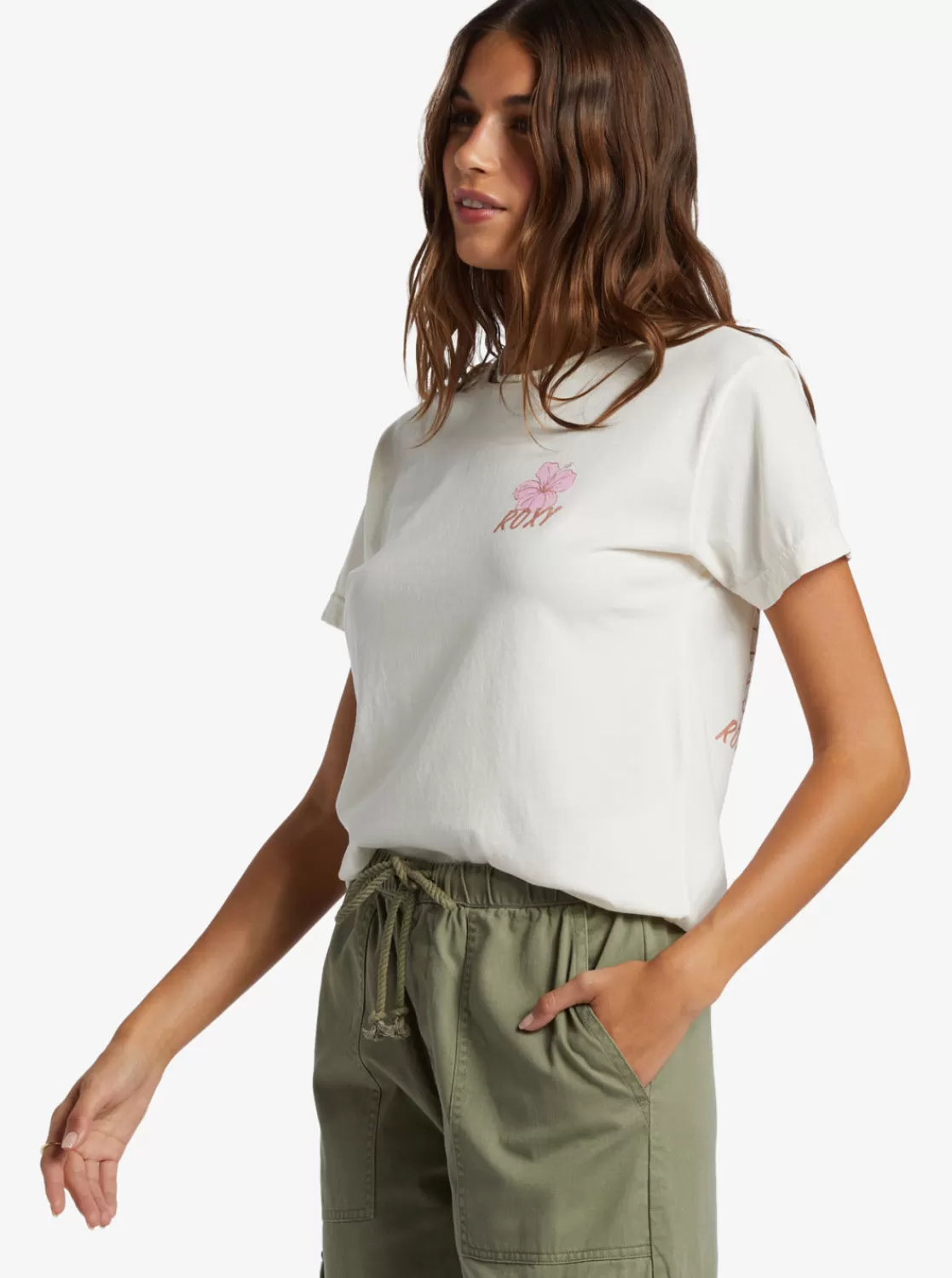 Hibiscus Paradise Boyfriend T-Shirt-ROXY Sale