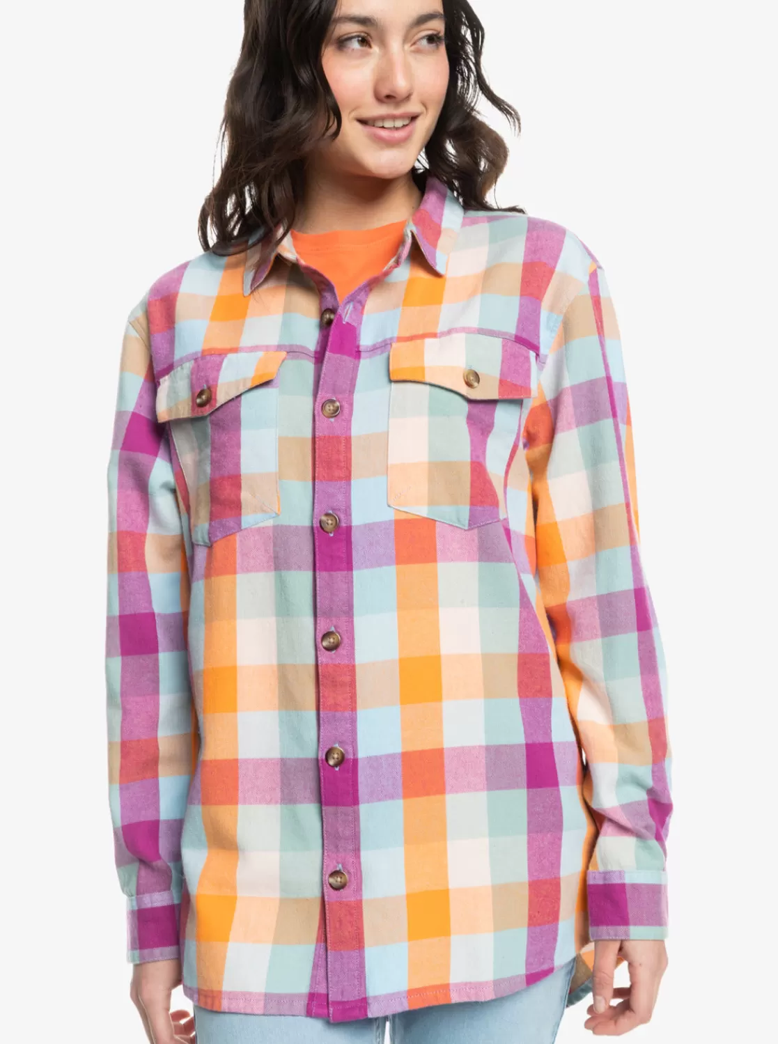 Let It Go Flannel Long Sleeve Shirt-ROXY Sale