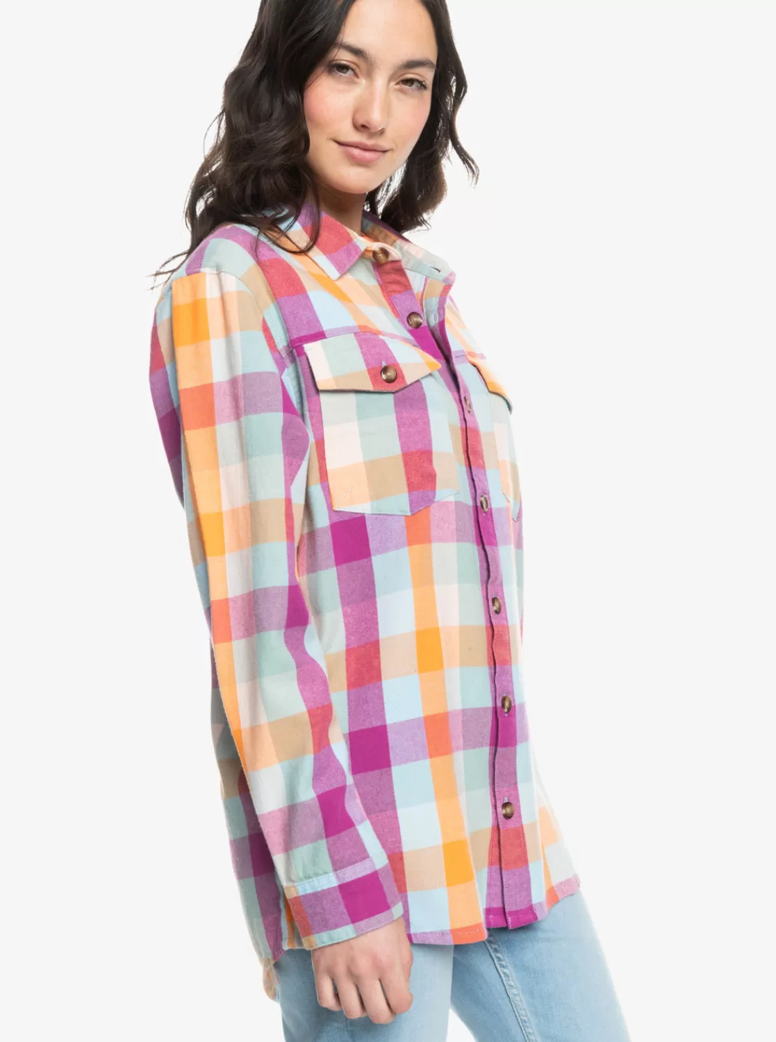 Let It Go Flannel Long Sleeve Shirt-ROXY Sale