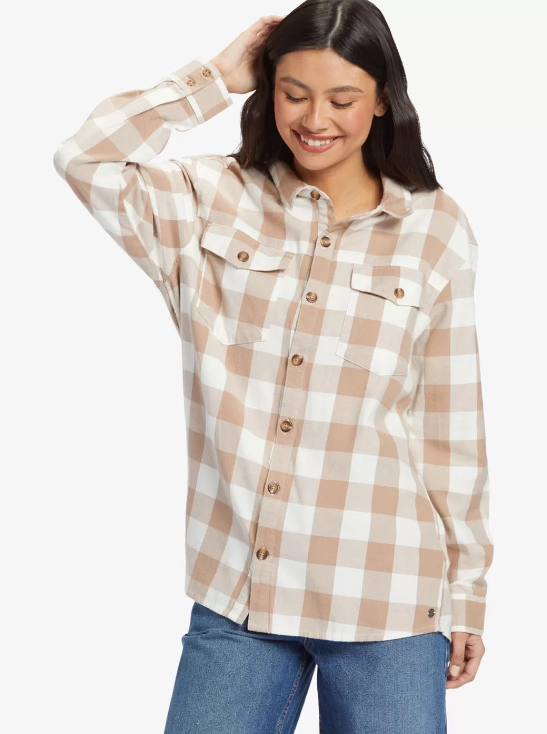 Let It Go Long Sleeve Flannel Shirt-ROXY Best