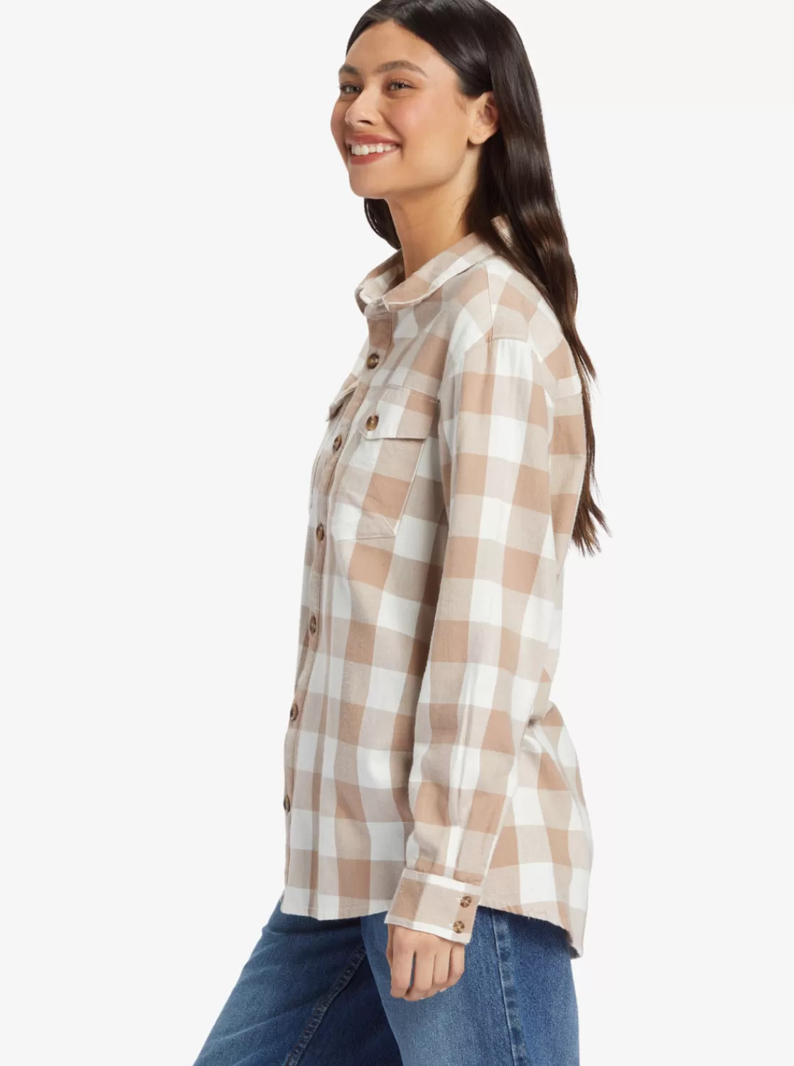 Let It Go Long Sleeve Flannel Shirt-ROXY Best