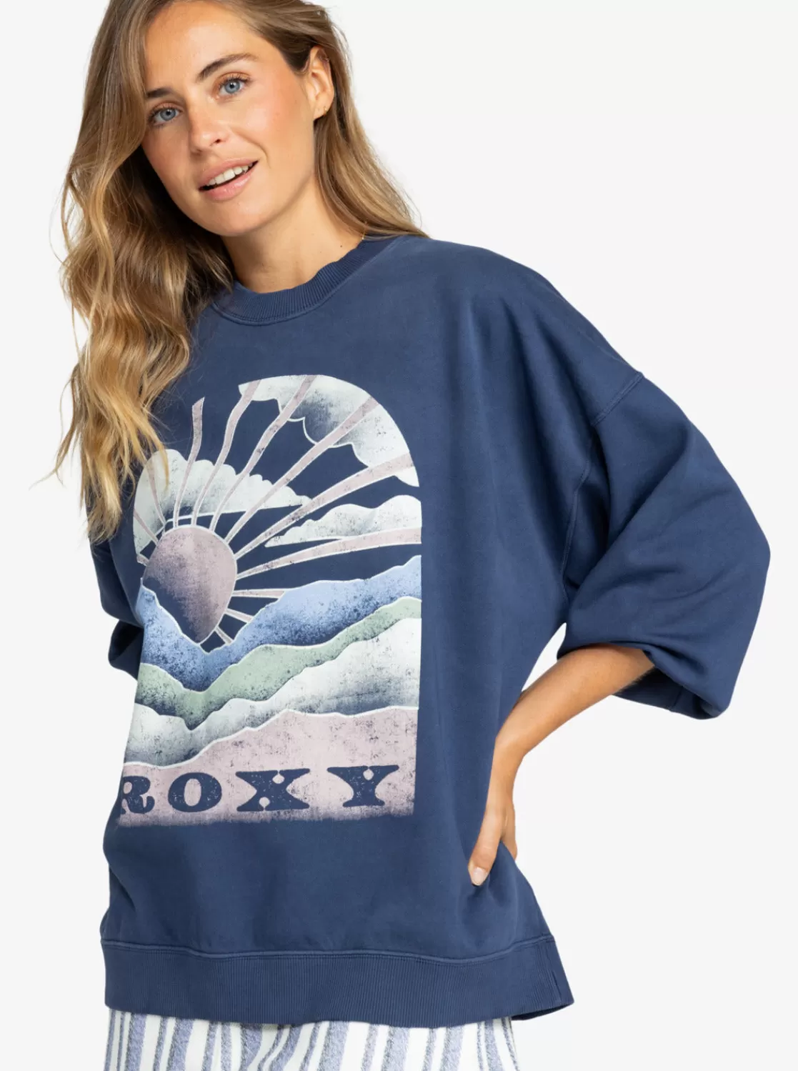 Lineup Oversized Crew Neck Sweatshirt-ROXY Sale