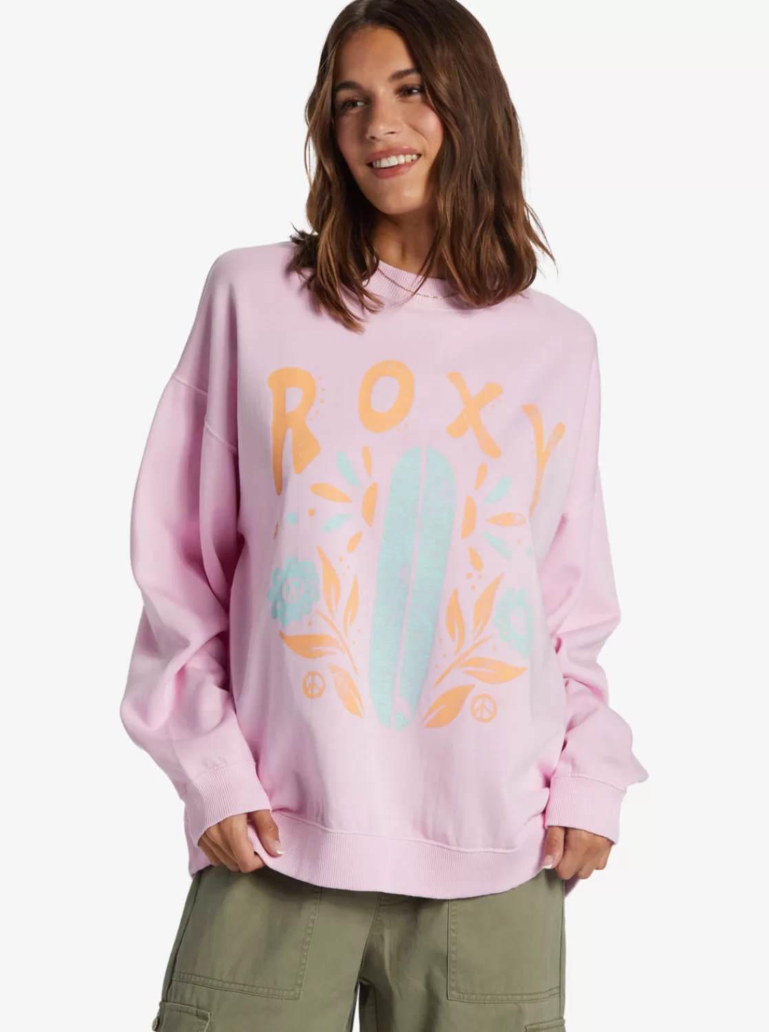 Lineup Oversized Crew Neck Sweatshirt-ROXY Clearance