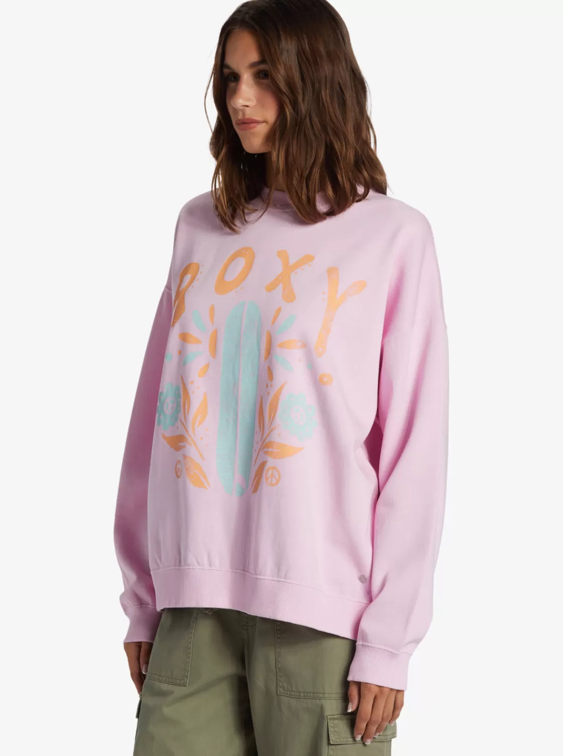 Lineup Oversized Crew Neck Sweatshirt-ROXY Clearance