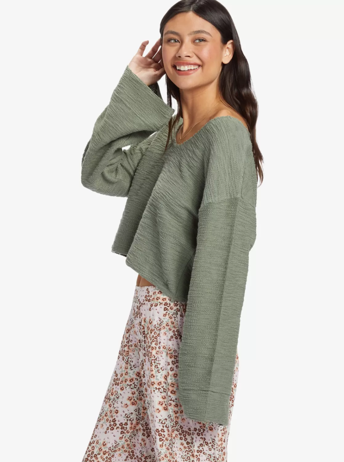 Made For You V-Neck Sweatshirt-ROXY Sale