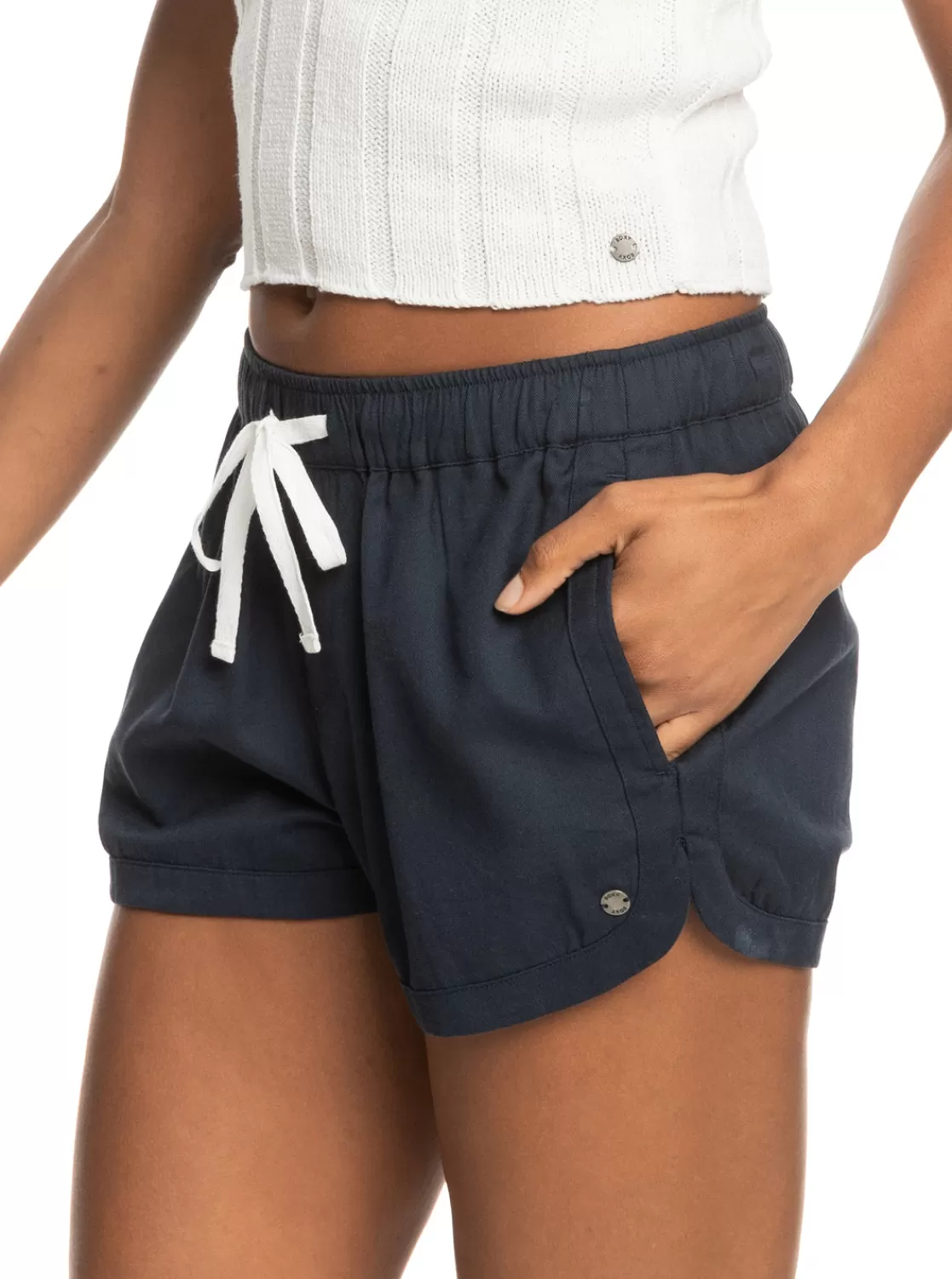 New Impossible Love Elastic Waist Shorts-ROXY Outlet