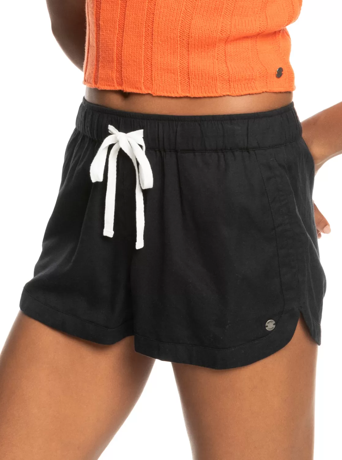 New Impossible Love Elastic Waist Shorts-ROXY New