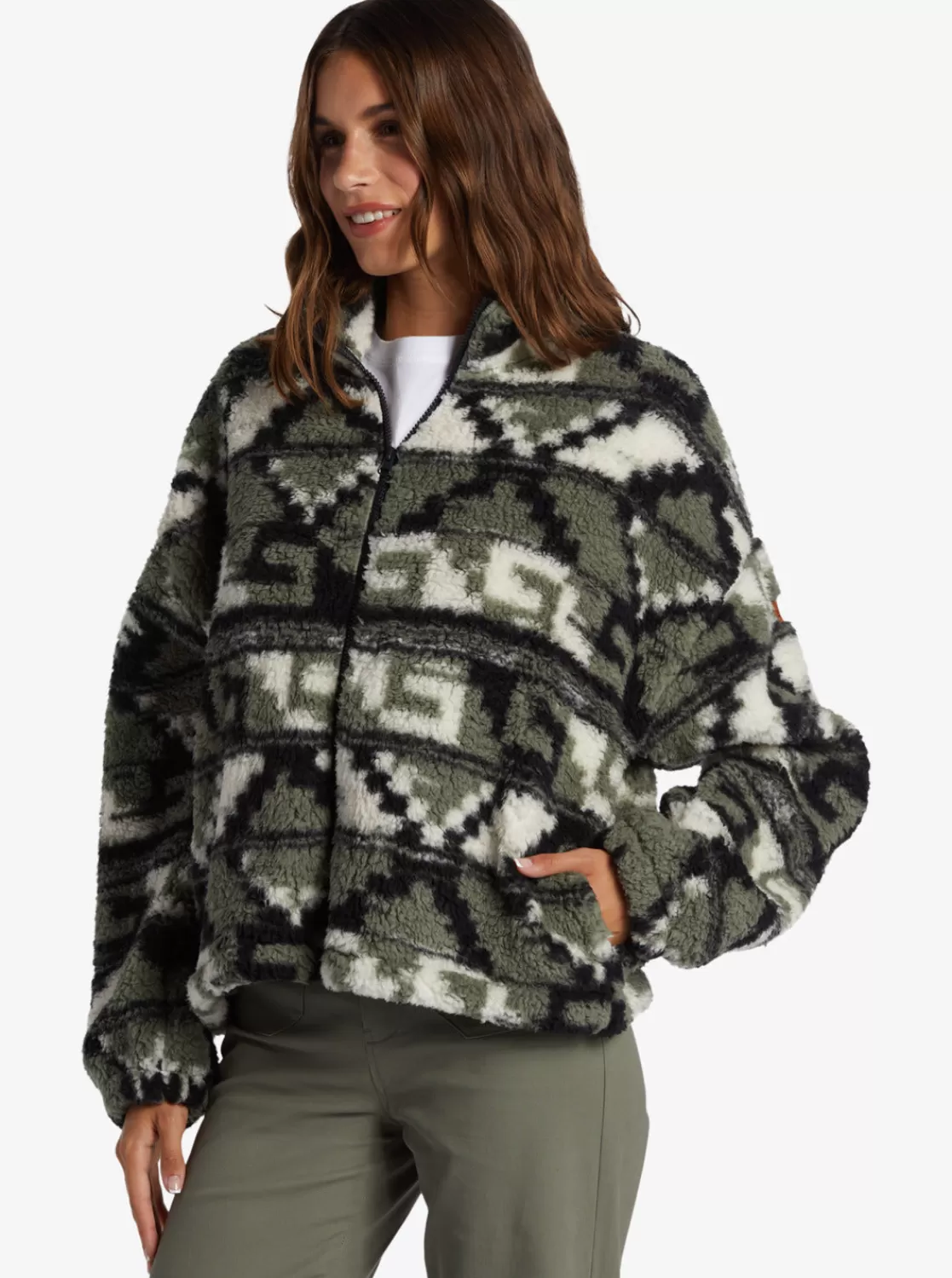 Off The Wave Sherpa Printed Full-Zip Fleece-ROXY Best Sale