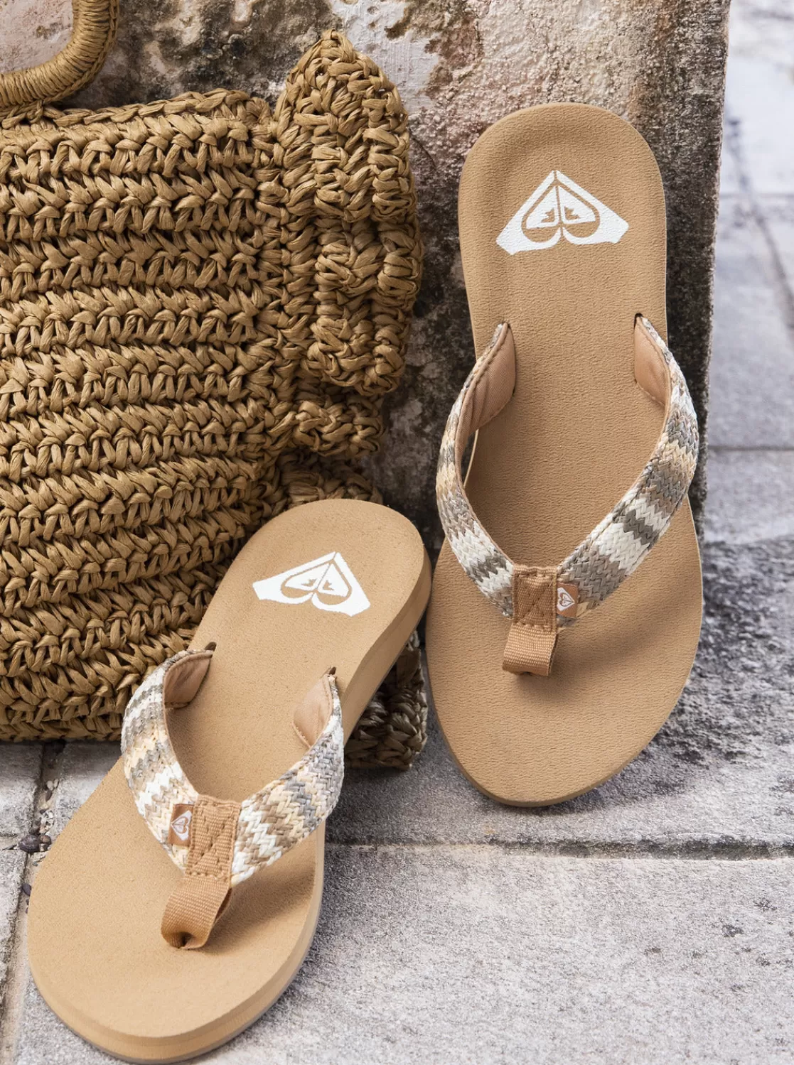 Porto Raffia Flip-Flops-ROXY Shop