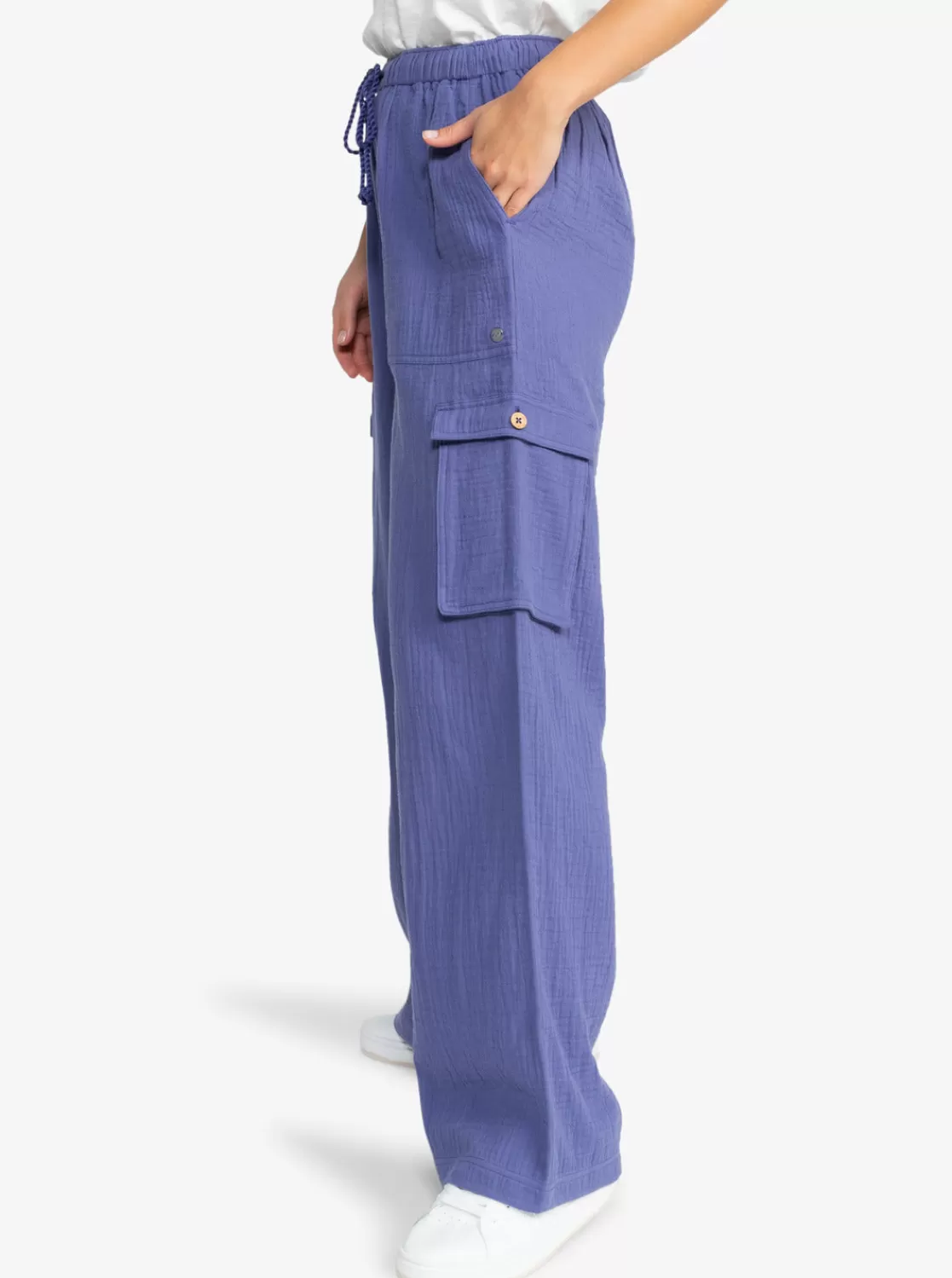 Precious High-Waist Solid Cargo Pants-ROXY Outlet