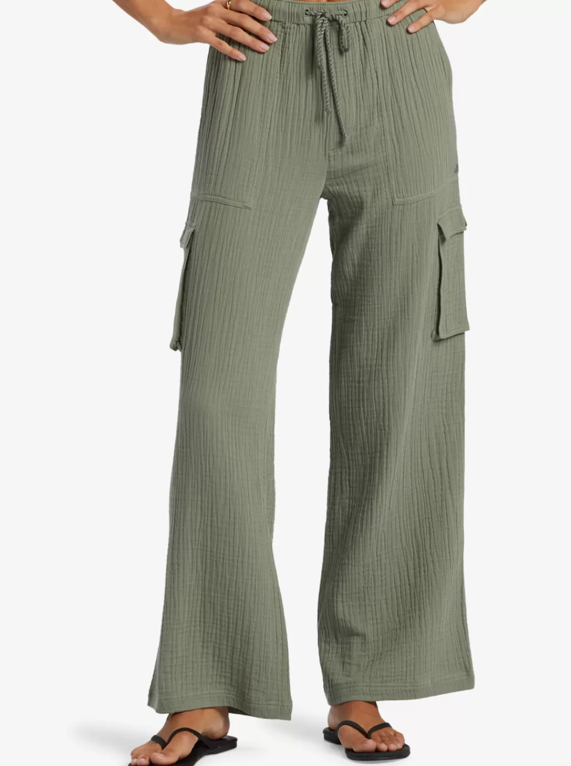 Precious High-Waist Solid Cargo Pants-ROXY New