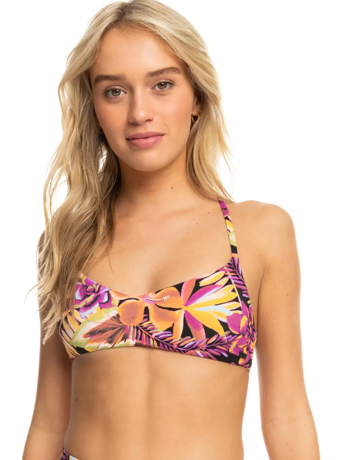 Printed Beach Classics Bralette Bikini Top-ROXY Cheap