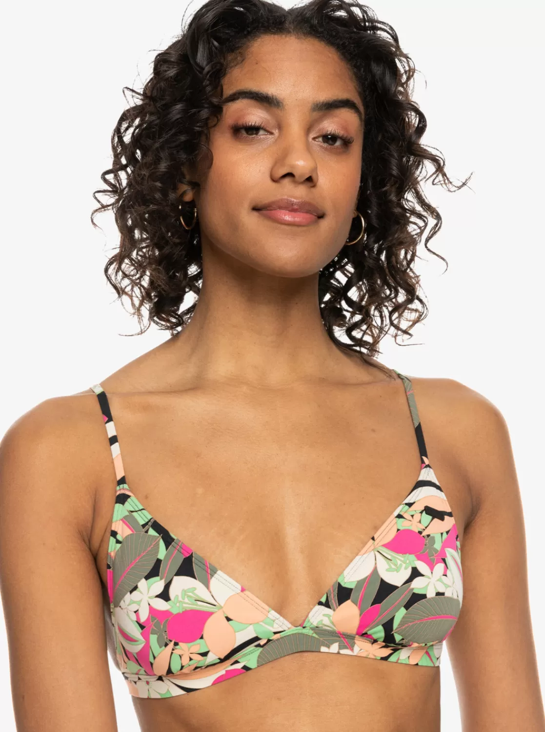 Printed Beach Classics Fixed Triangle Bikini Top-ROXY Discount