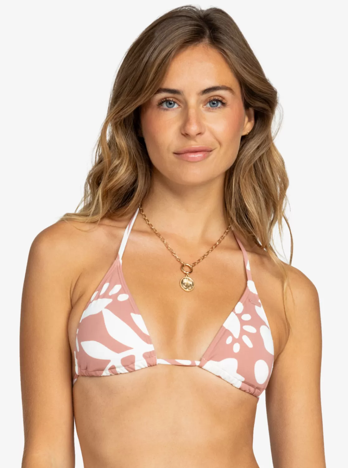 Printed Beach Classics Mini Tiki Tri Bikini Top-ROXY Cheap