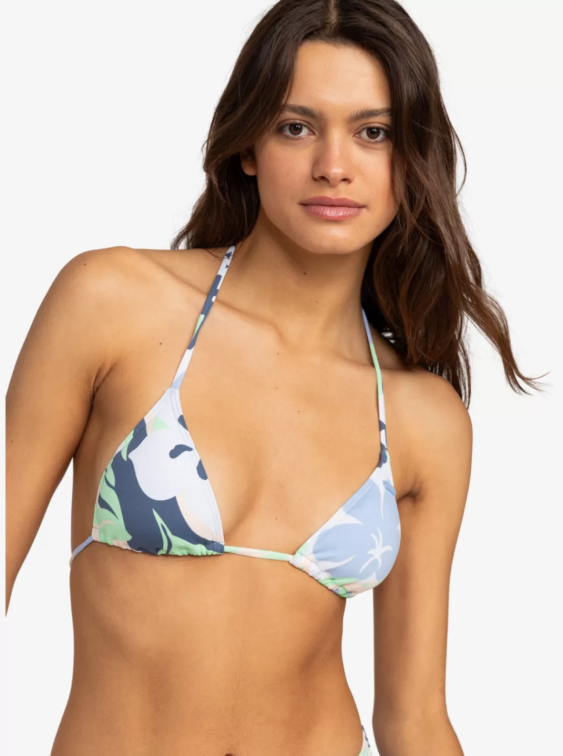 Printed Beach Classics Mini Tiki Tri Bikini Top-ROXY Hot