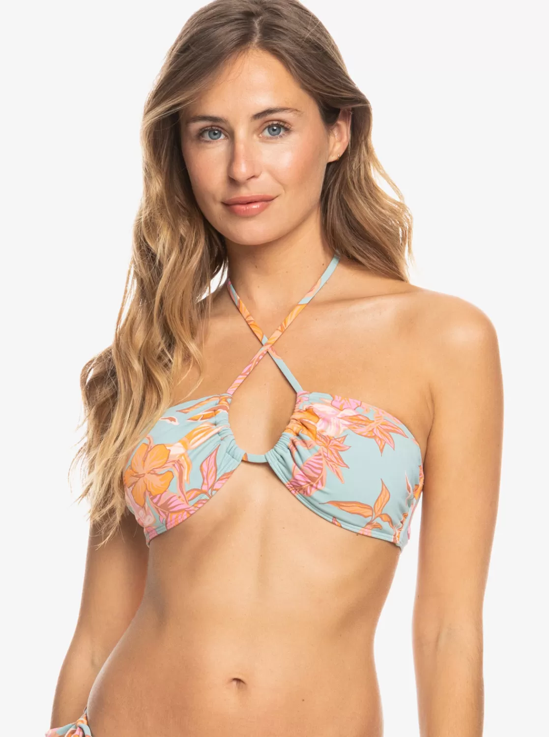 Printed Beach Classics Triangle Bikini Top-ROXY Cheap