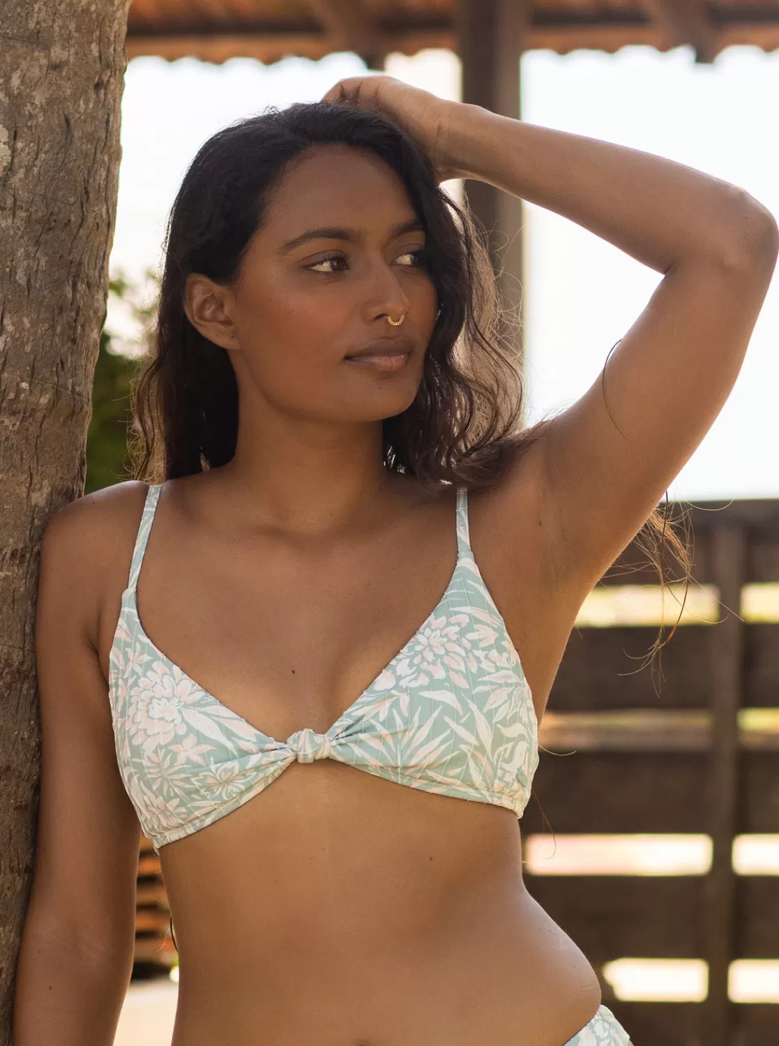 Rib Love The Surf Knot Bikini Top-ROXY Outlet