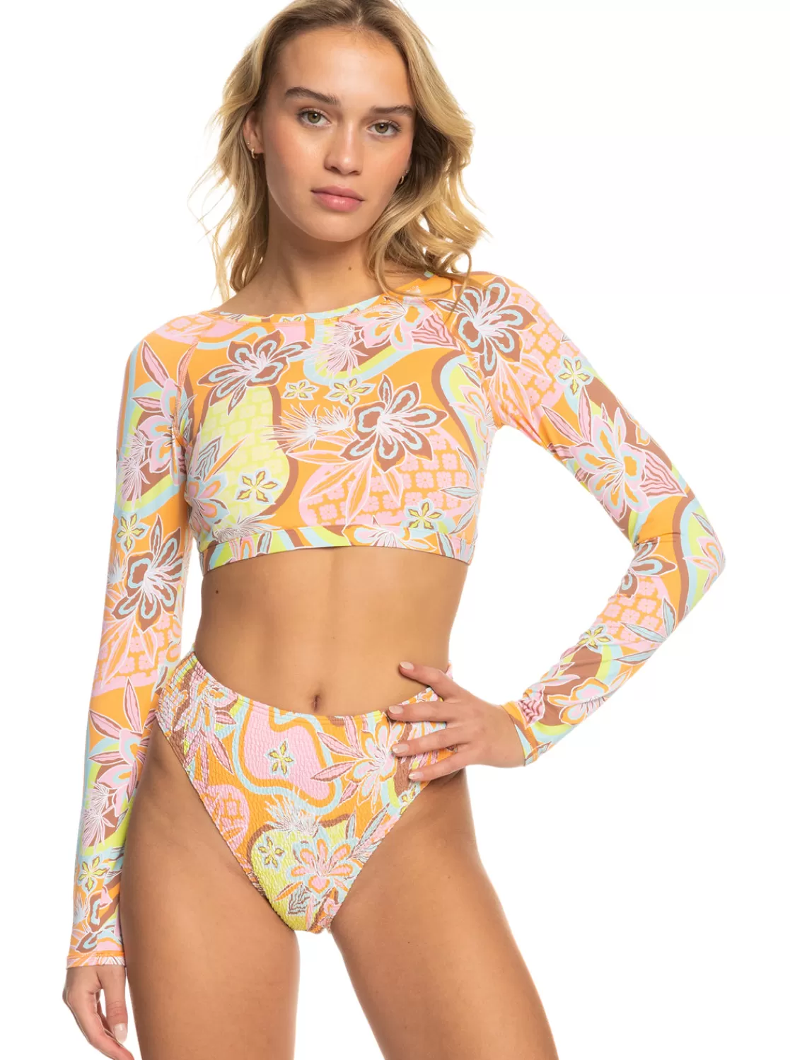 Delic Long Sleeve Cropped Rashguard-ROXY Cheap