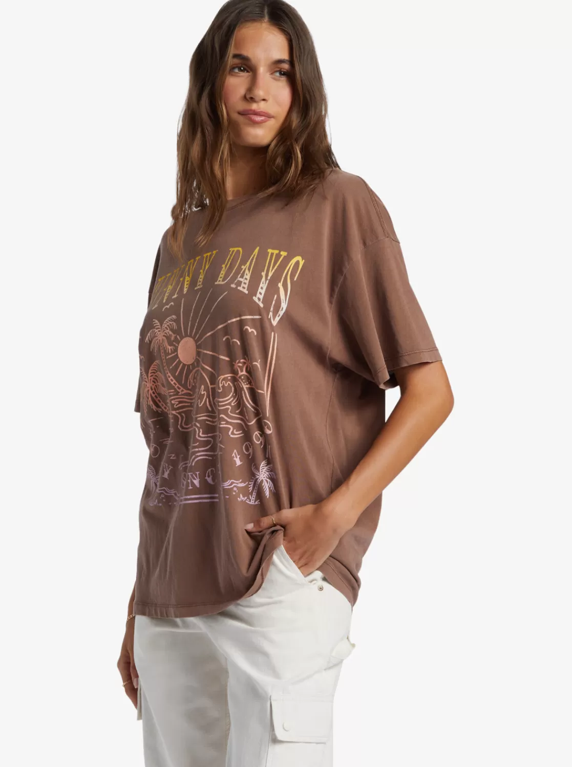 Sunny Days Oversized Boyfriend T-Shirt-ROXY Cheap