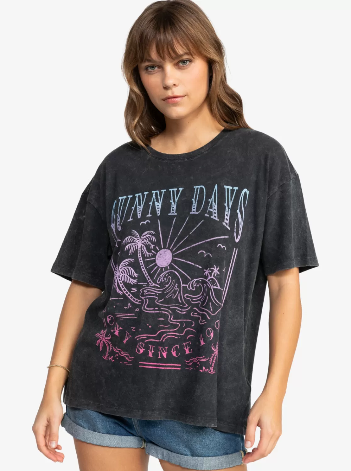 Sunny Days Washed Oversized T-Shirt-ROXY Hot