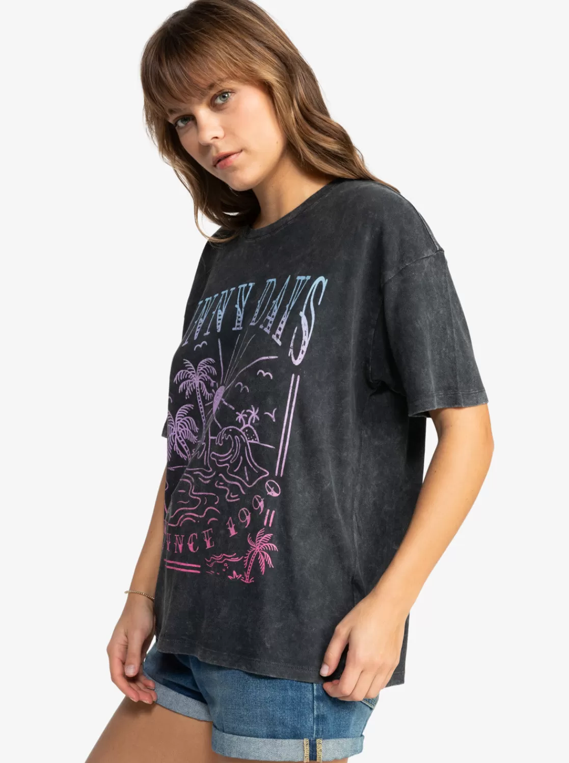 Sunny Days Washed Oversized T-Shirt-ROXY Hot