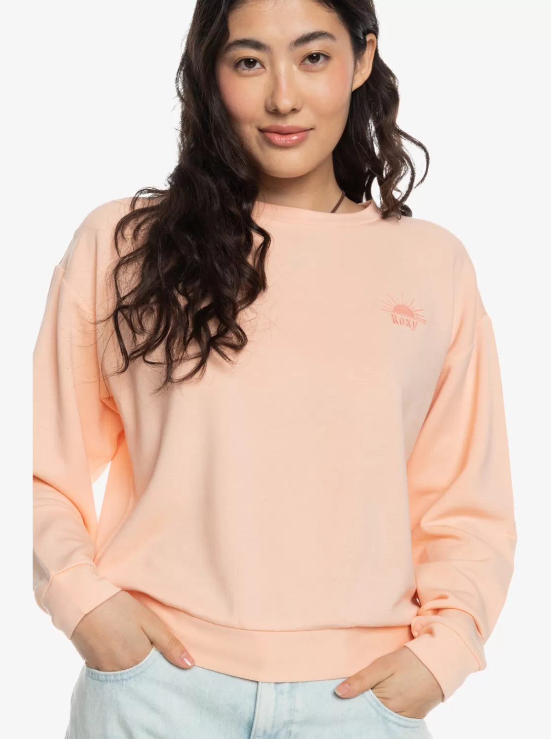 Surfing By Moonlight B Crew Neck Sweatshirt-ROXY Flash Sale