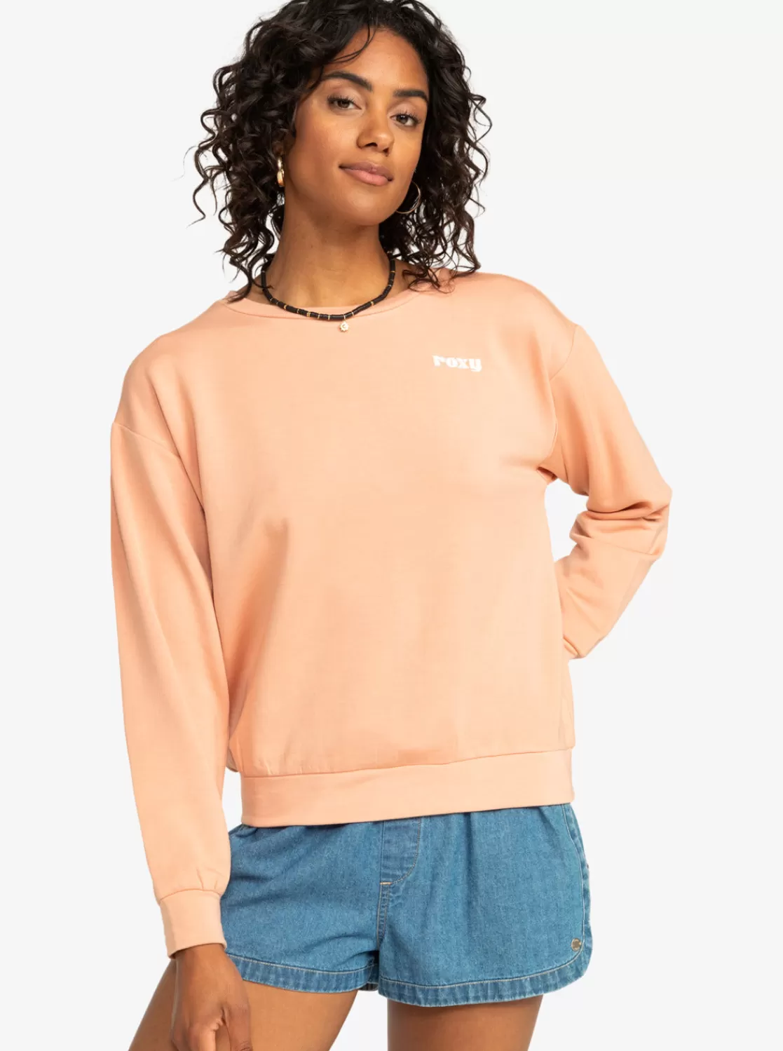 Surfing By Moonlight Crew Neck Sweatshirt-ROXY Outlet