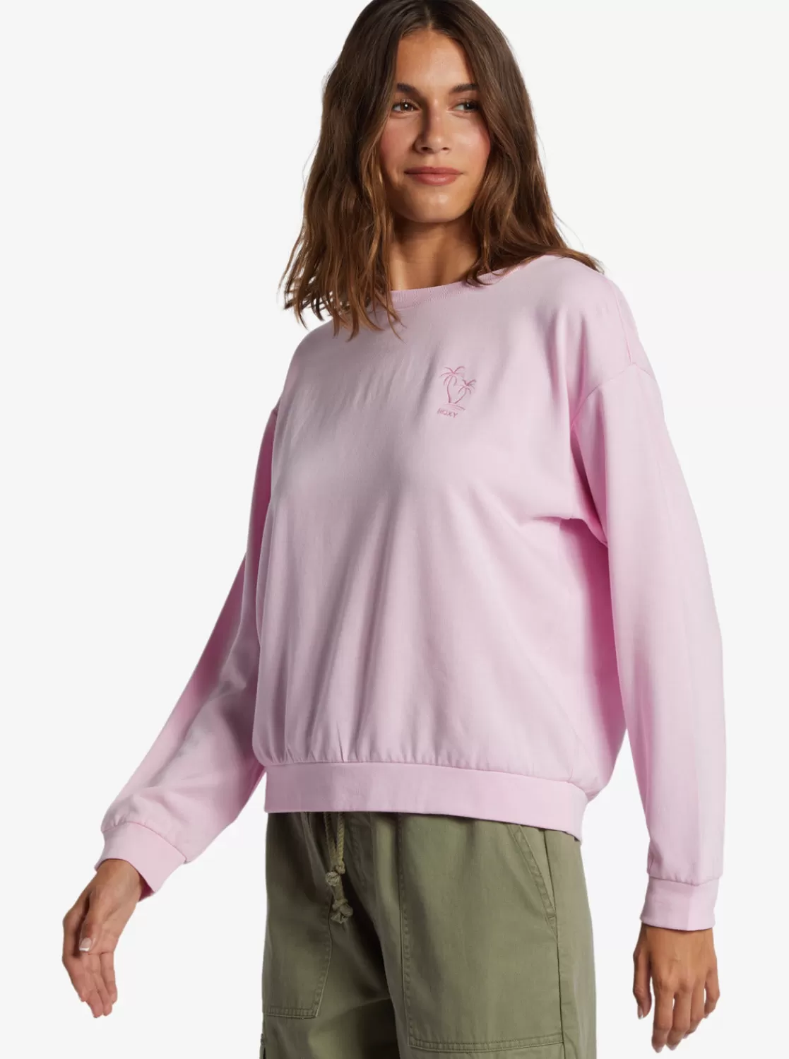 Surfing By Moonlight Crew Neck Sweatshirt-ROXY Fashion