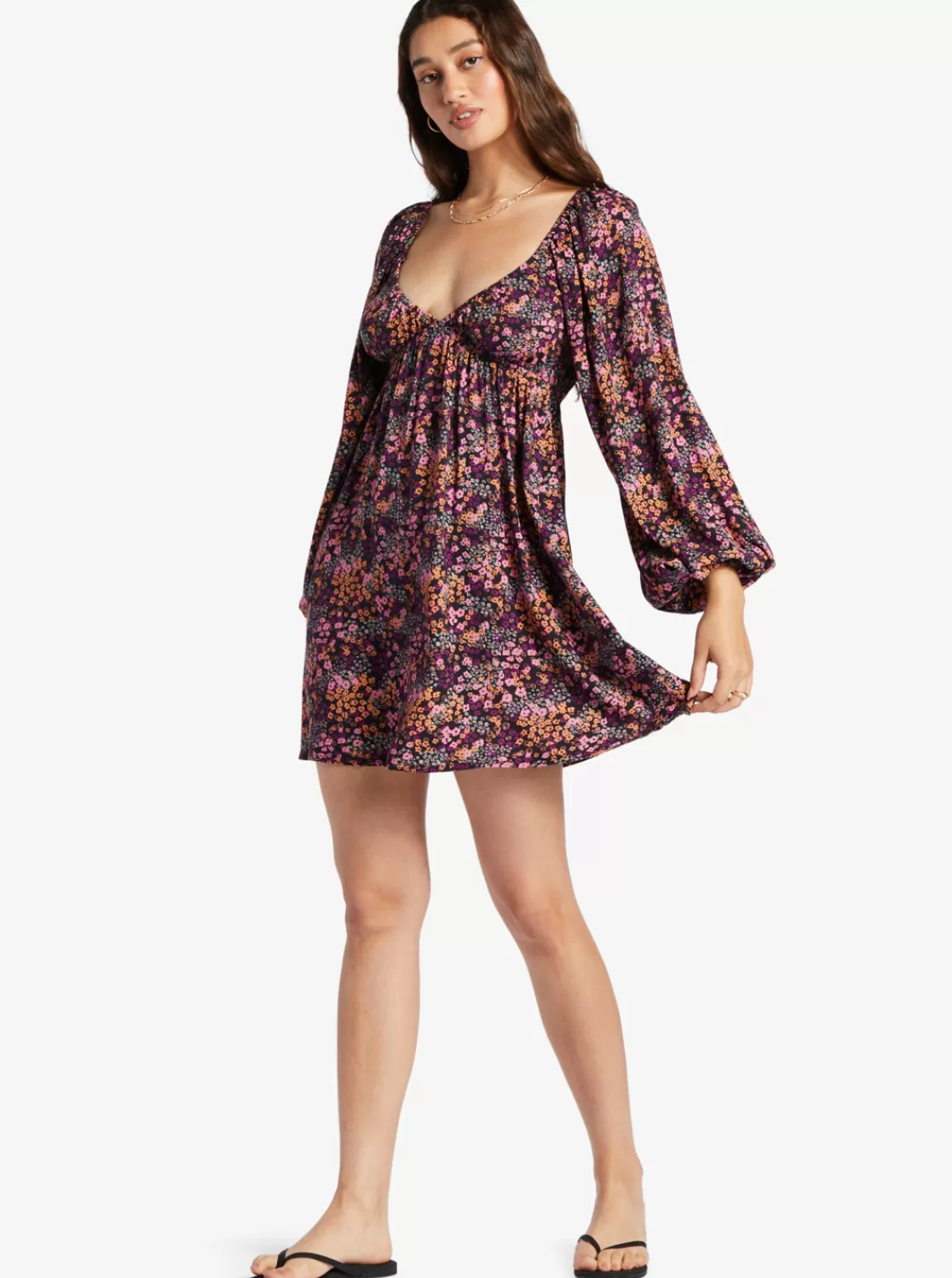 Sweetest Shores Puff Sleeve Dress-ROXY Store