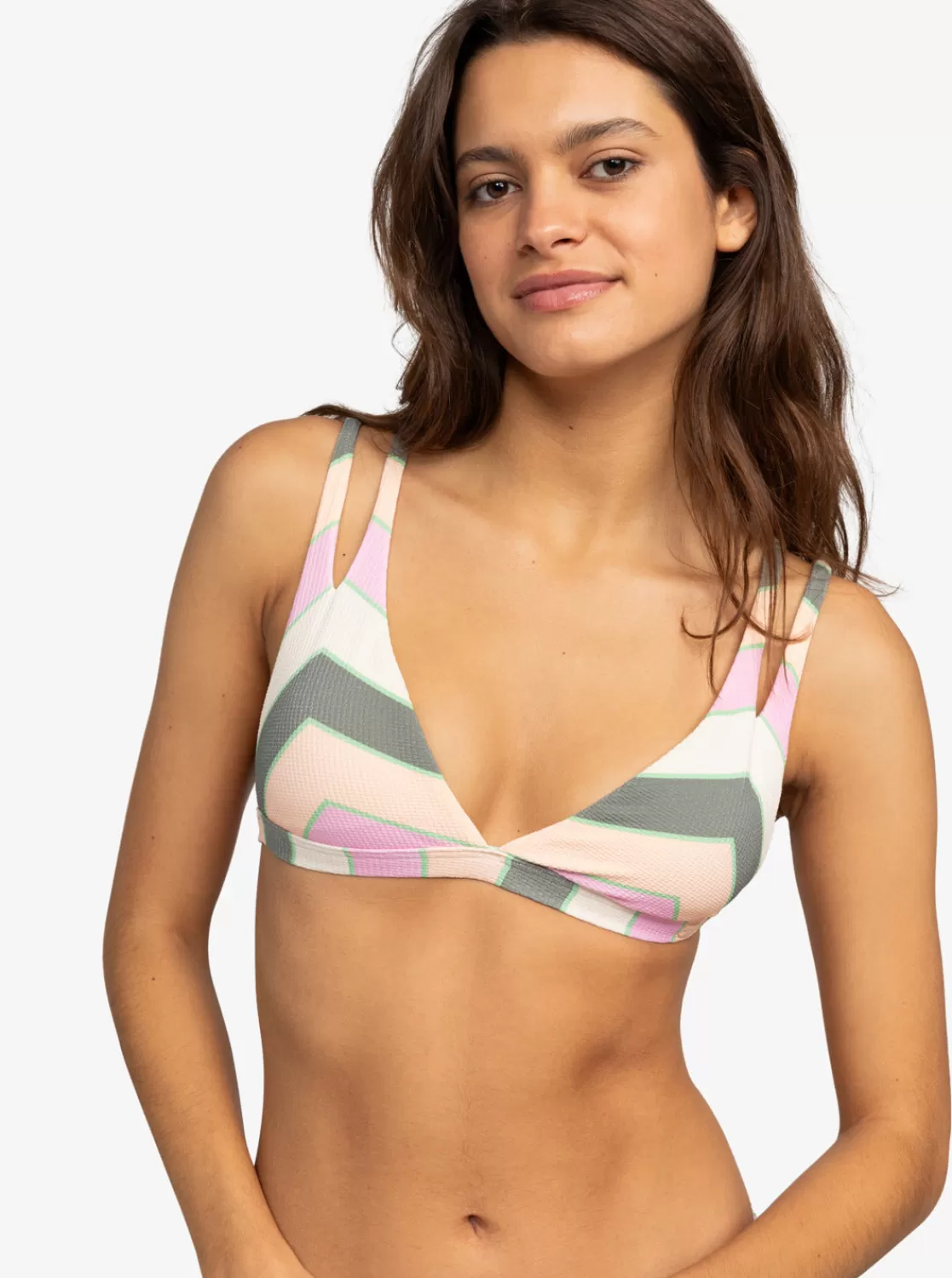 Vista Stripe Fixed Triangle Bikini Top-ROXY Outlet