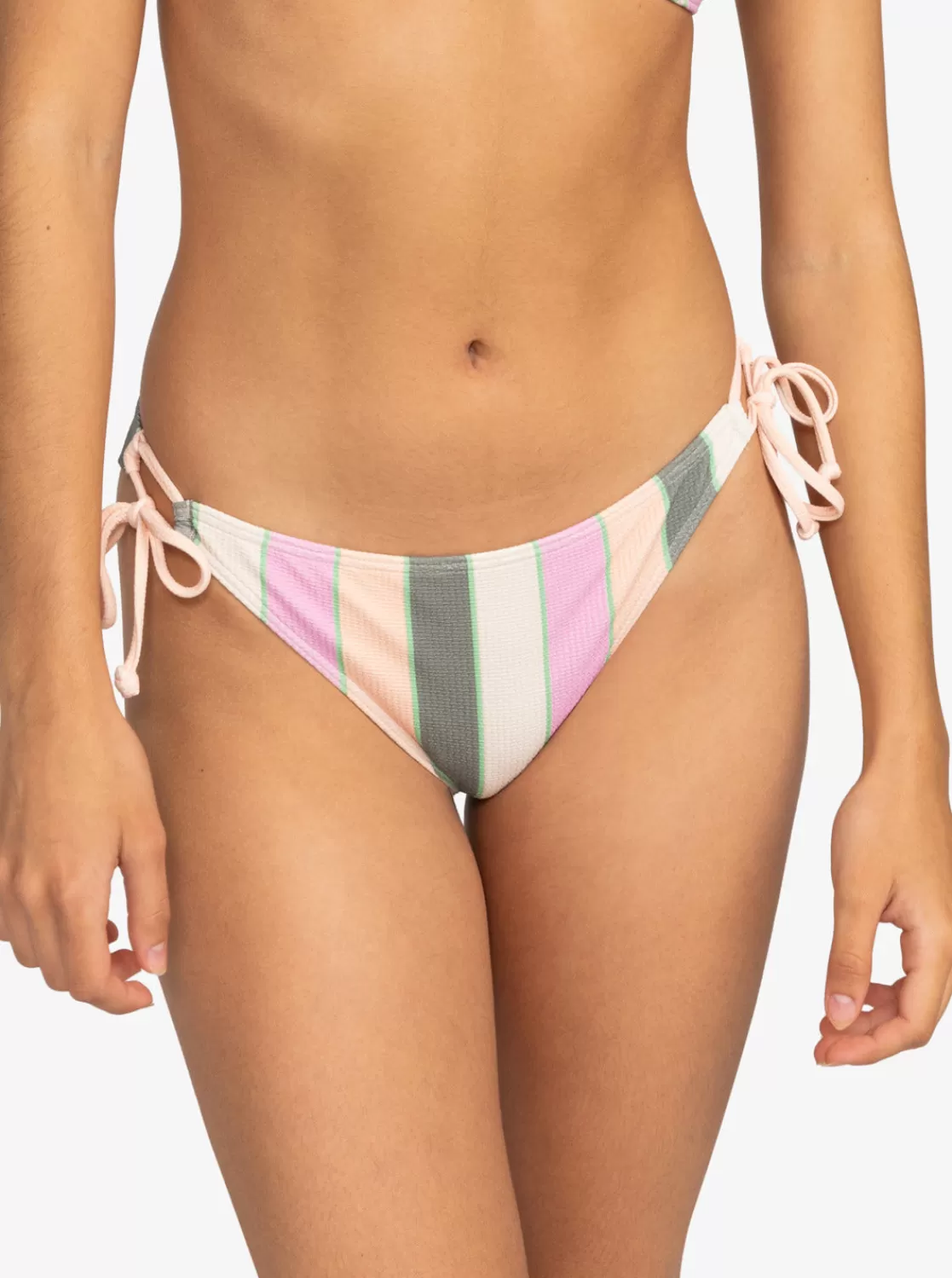 Vista Stripe Tie Side Cheeky Bikini Bottoms-ROXY Clearance