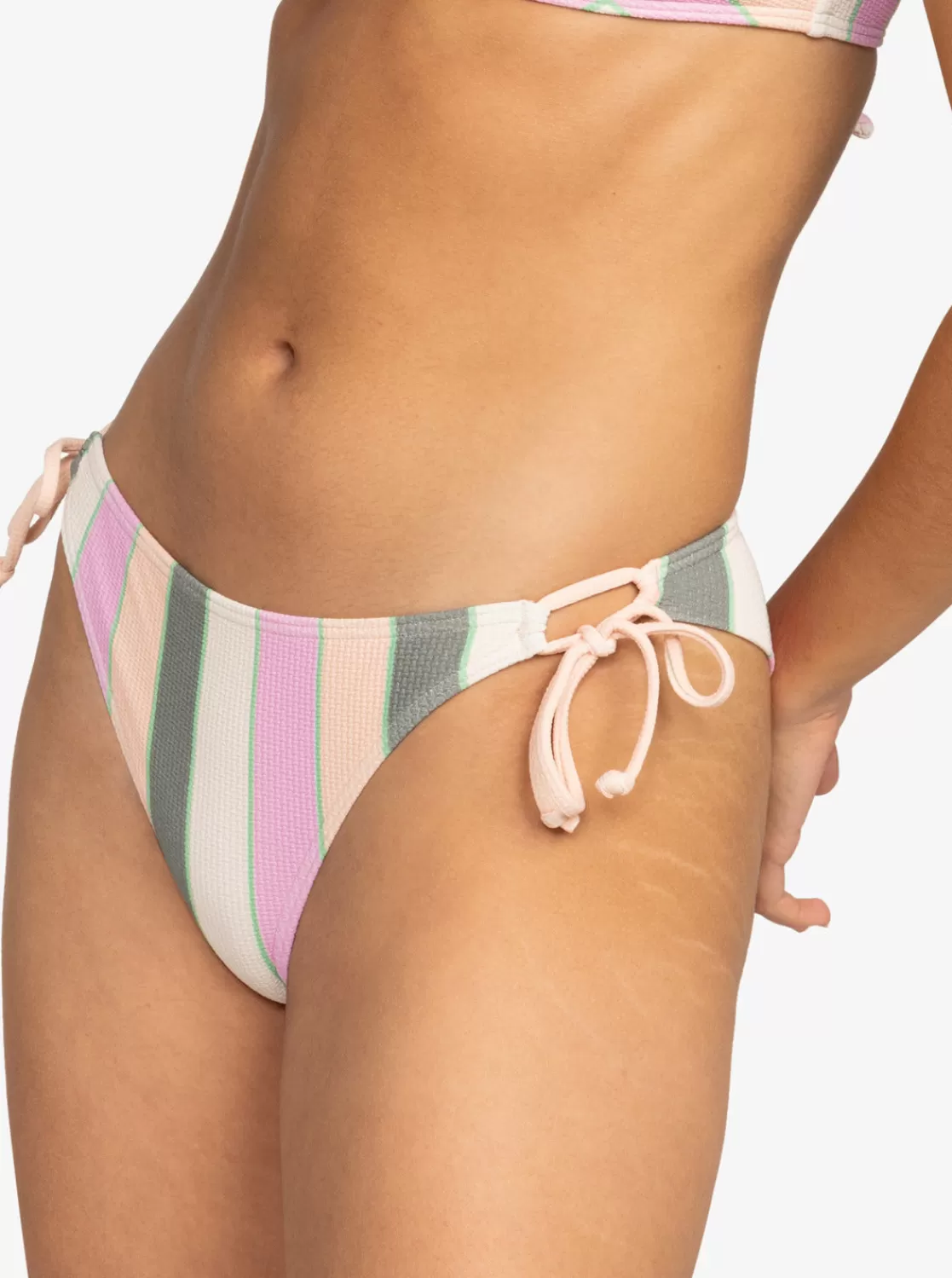 Vista Stripe Tie Side Cheeky Bikini Bottoms-ROXY Clearance