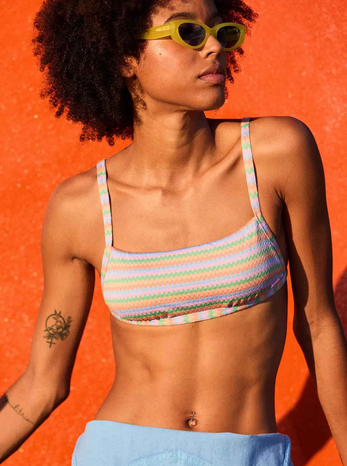 Wavy Stripe Bralette Bikini Top-ROXY Cheap